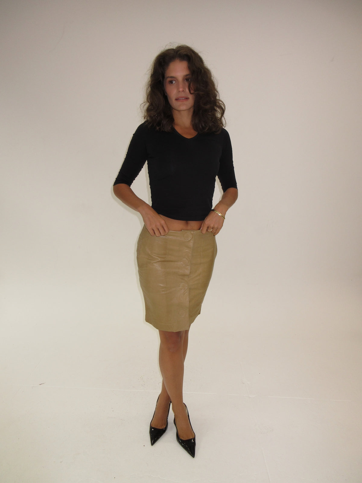 Vintage YSL leather skirt