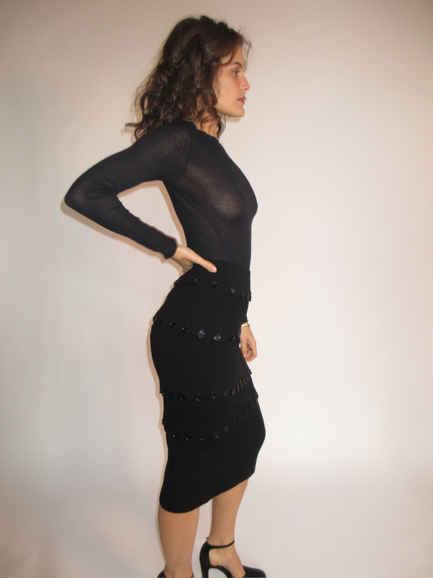 FW2003 Dolce & Gabbana transformable button away skirt