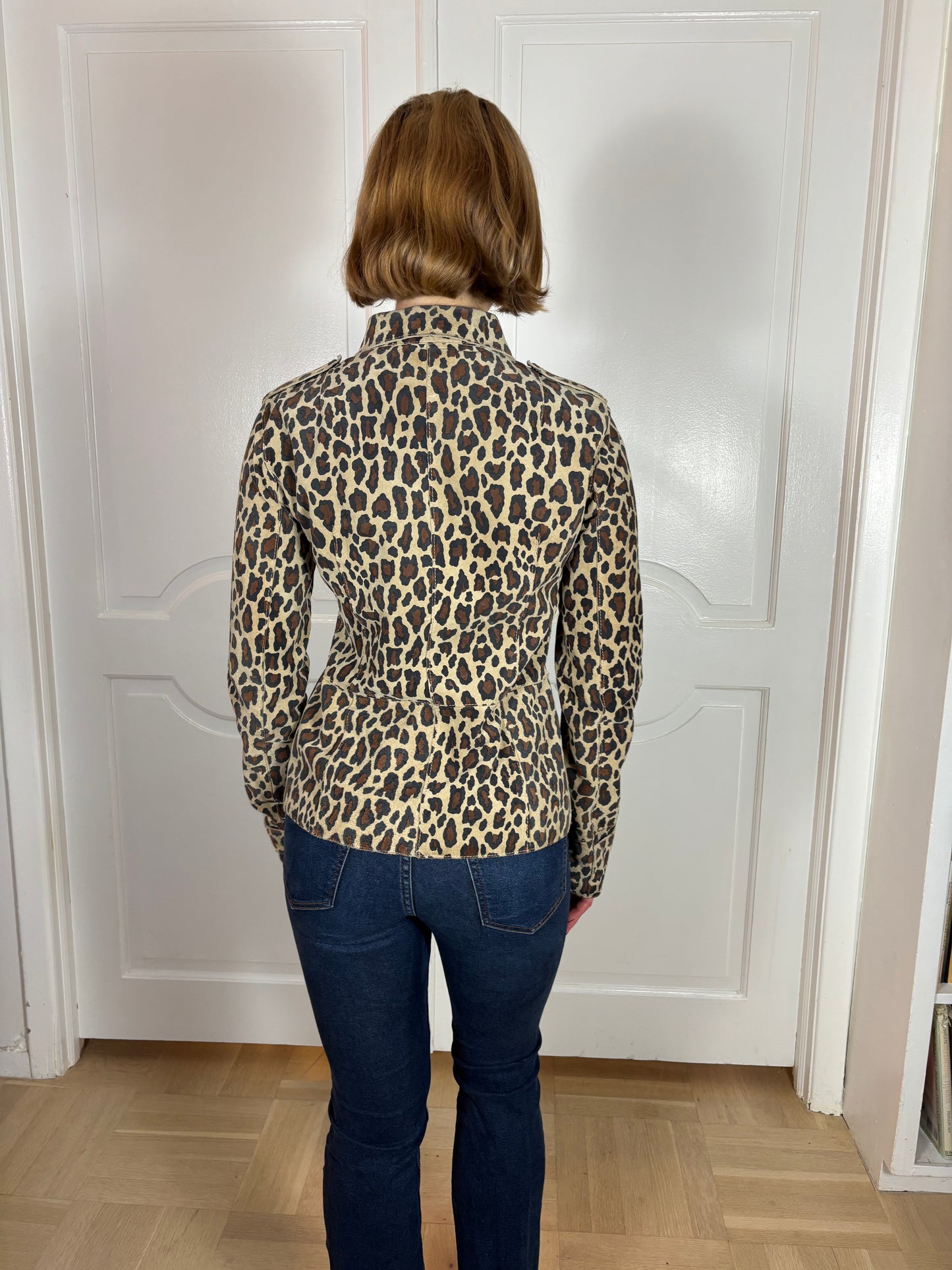 Vintage 90s Dolce & Gabbana Leopard Suede Jacket