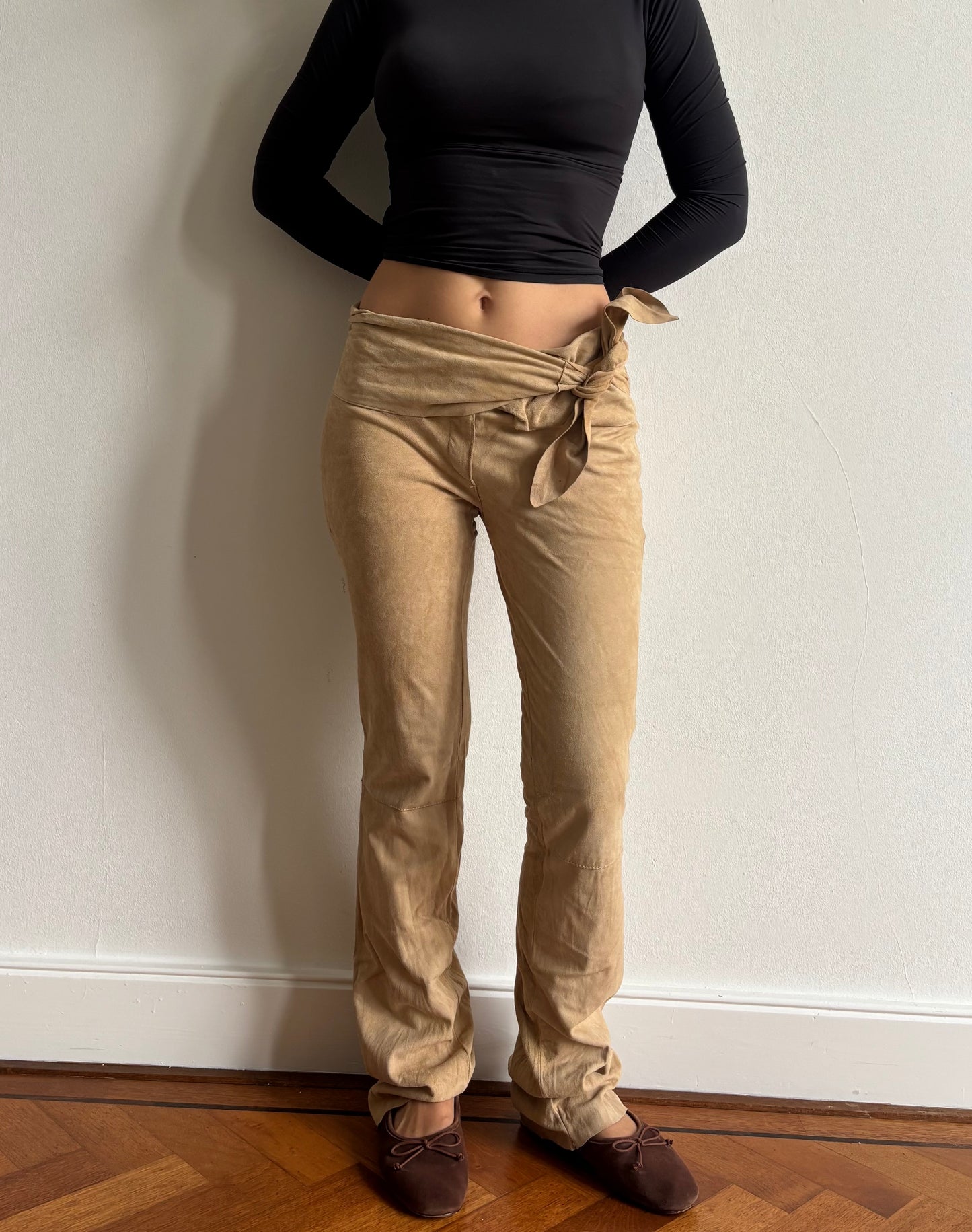 FW2000 Dolce & Gabbana suede pants