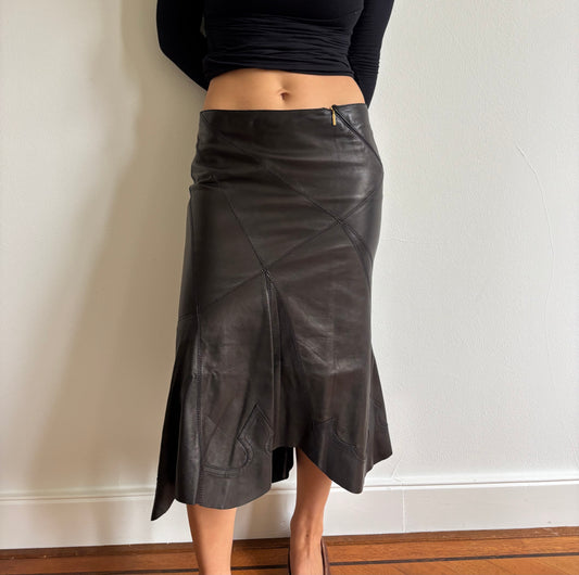 Vintage Roberto Cavalli leather western skirt