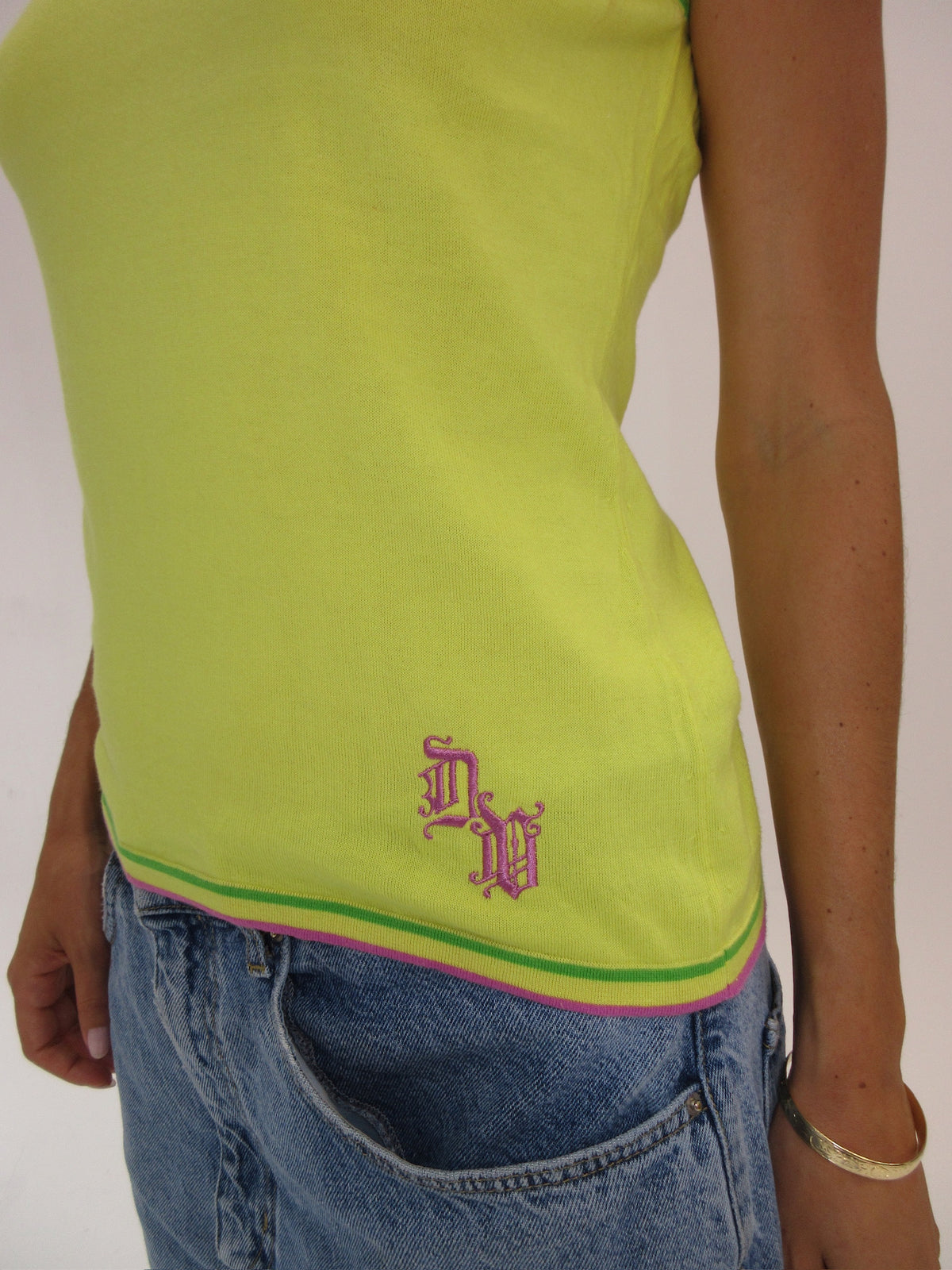Gianni Versace Yellow Knit Tank top