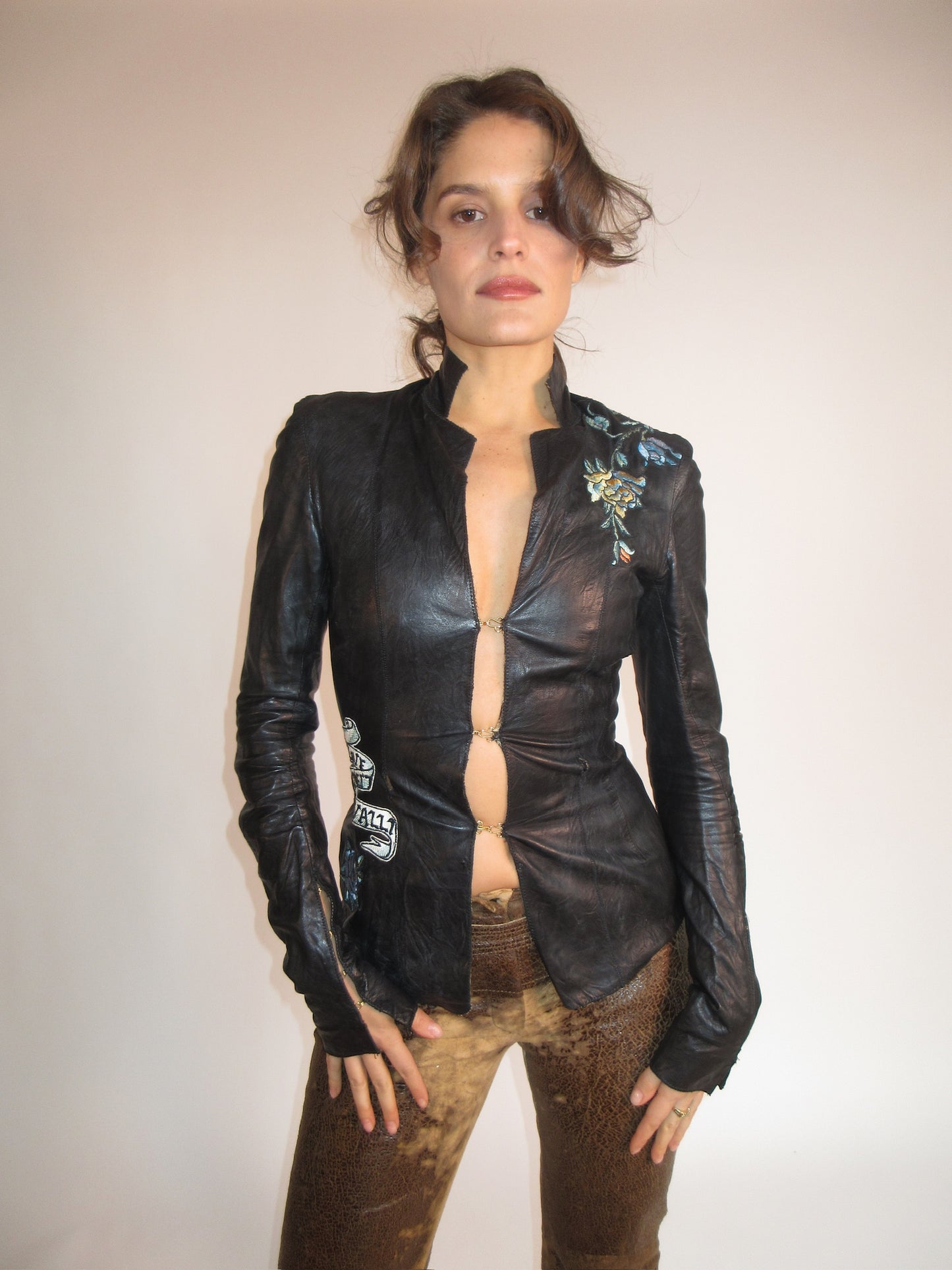 Vintage Roberto Cavalli Tattoo leather jacket