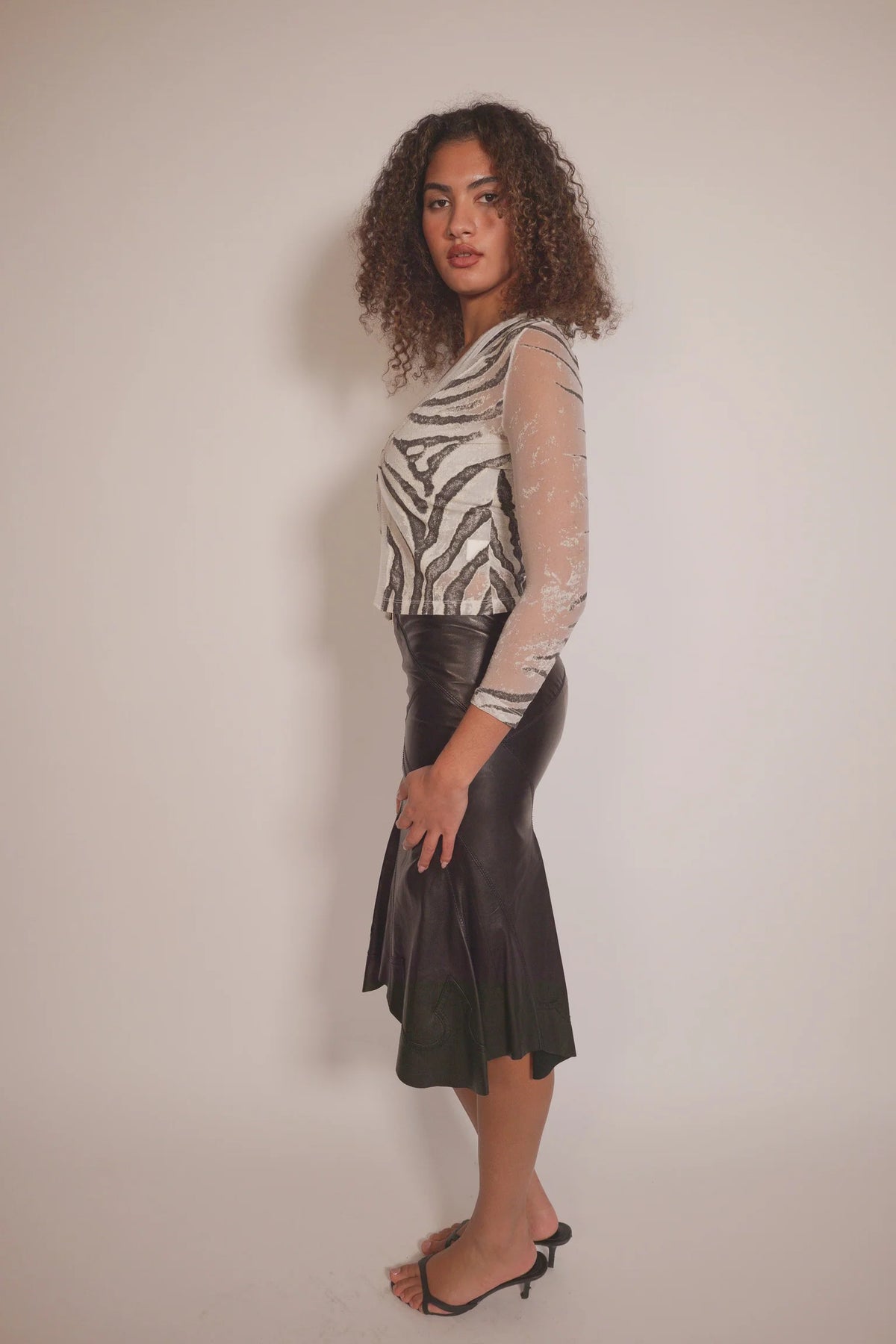 Vintage Roberto Cavalli leather western skirt