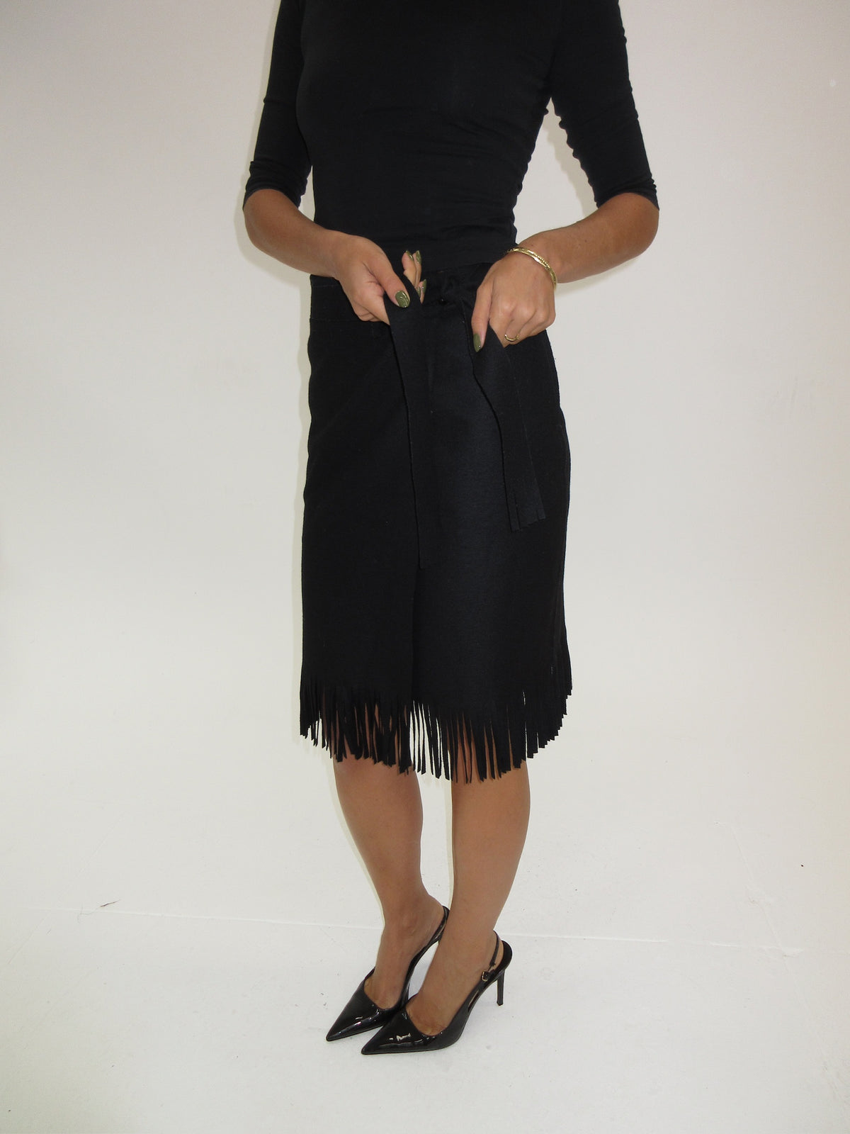 Vintage YSL fringe skirt