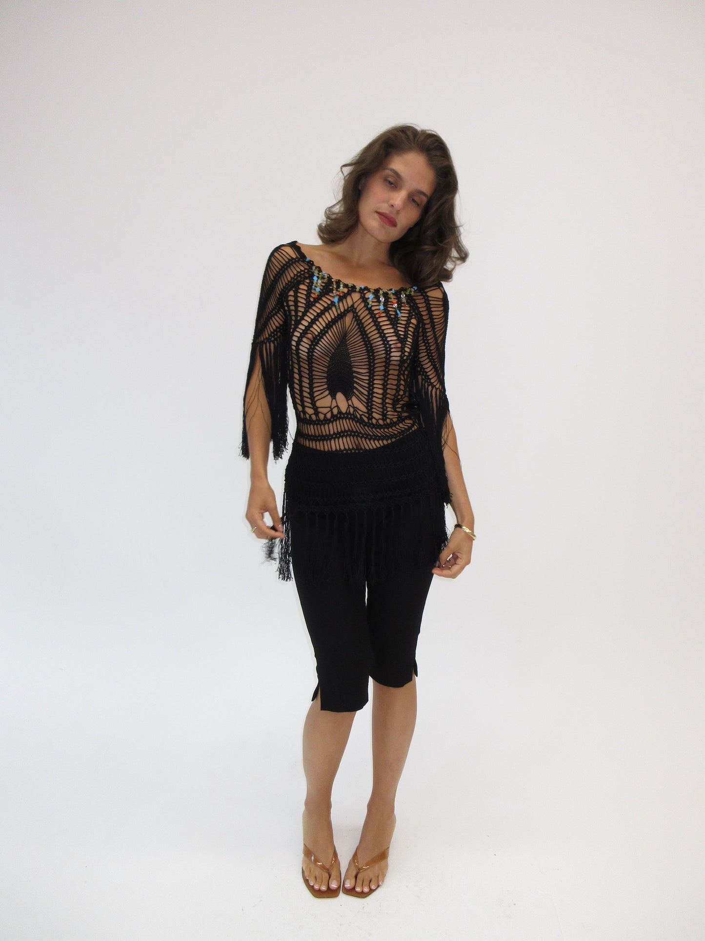Vintage Roberto Cavalli Class crochet and beaded dress