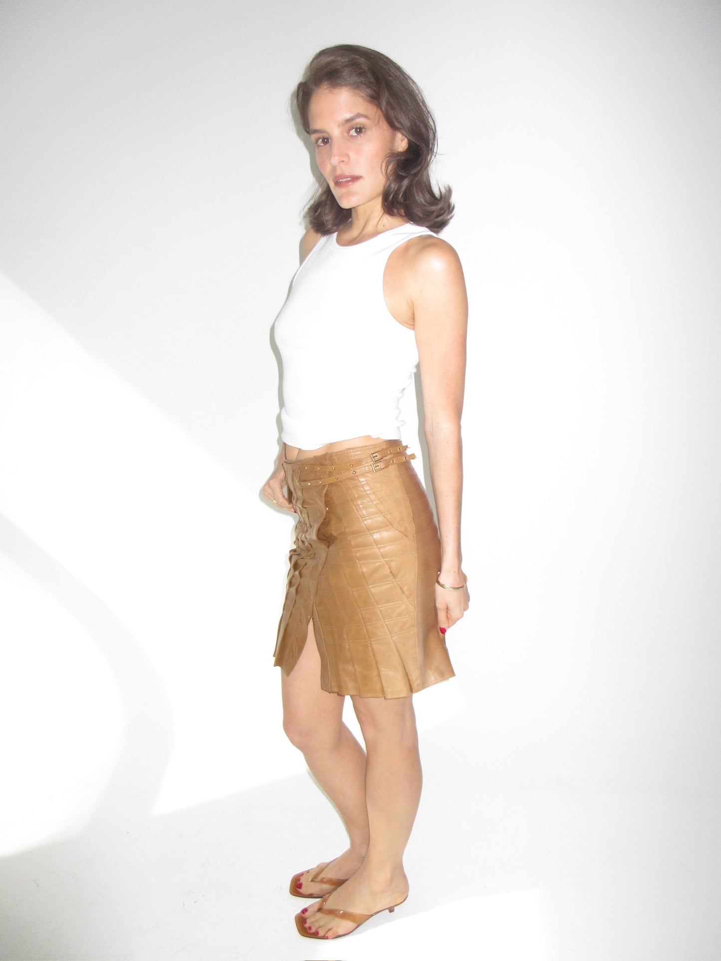 Vintage Gucci leather skirt