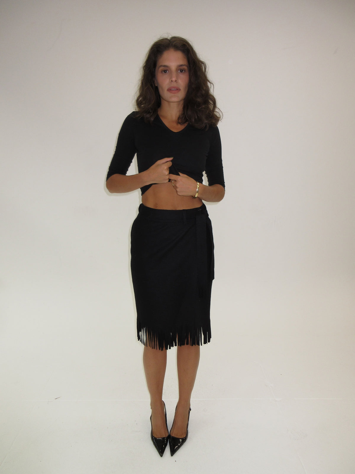 Vintage YSL fringe skirt