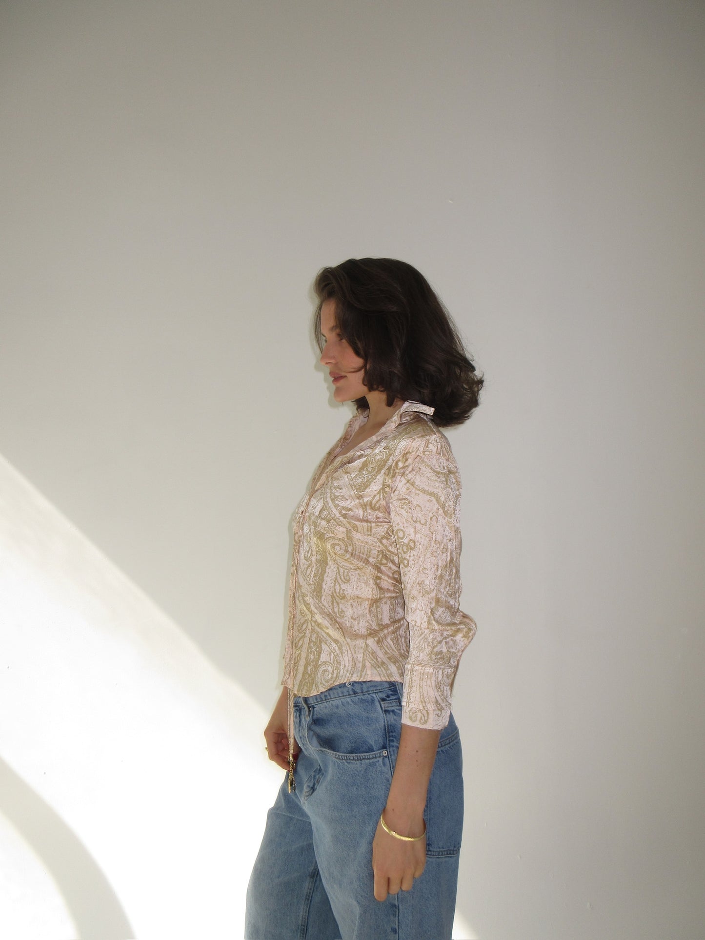 SS2004 Roberto Cavalli silk cinched top
