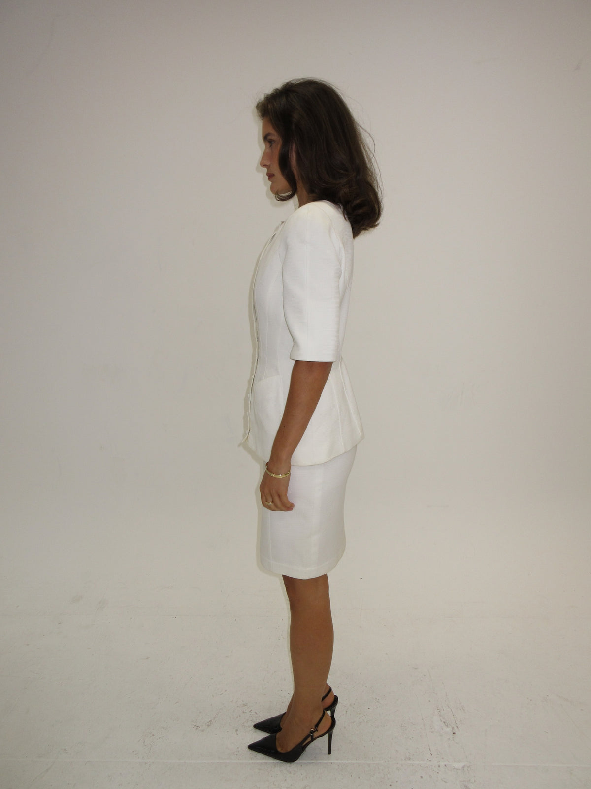Vintage white Mugler skirt suit