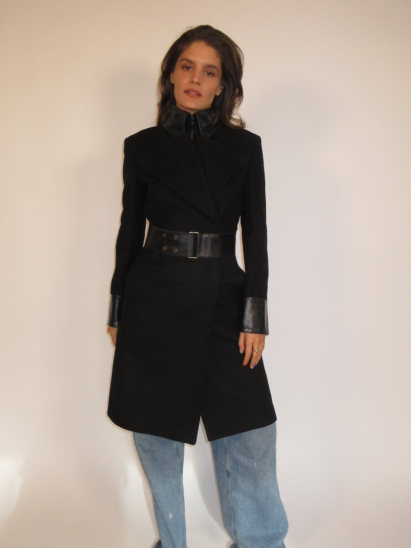 Leather and wool D&G coat