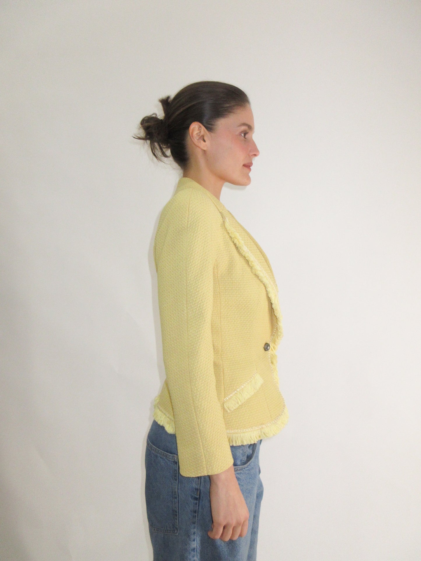 Archival 1997 Christian Dior by John Galliano Pin up Yellow Wool Jacket with silk lining