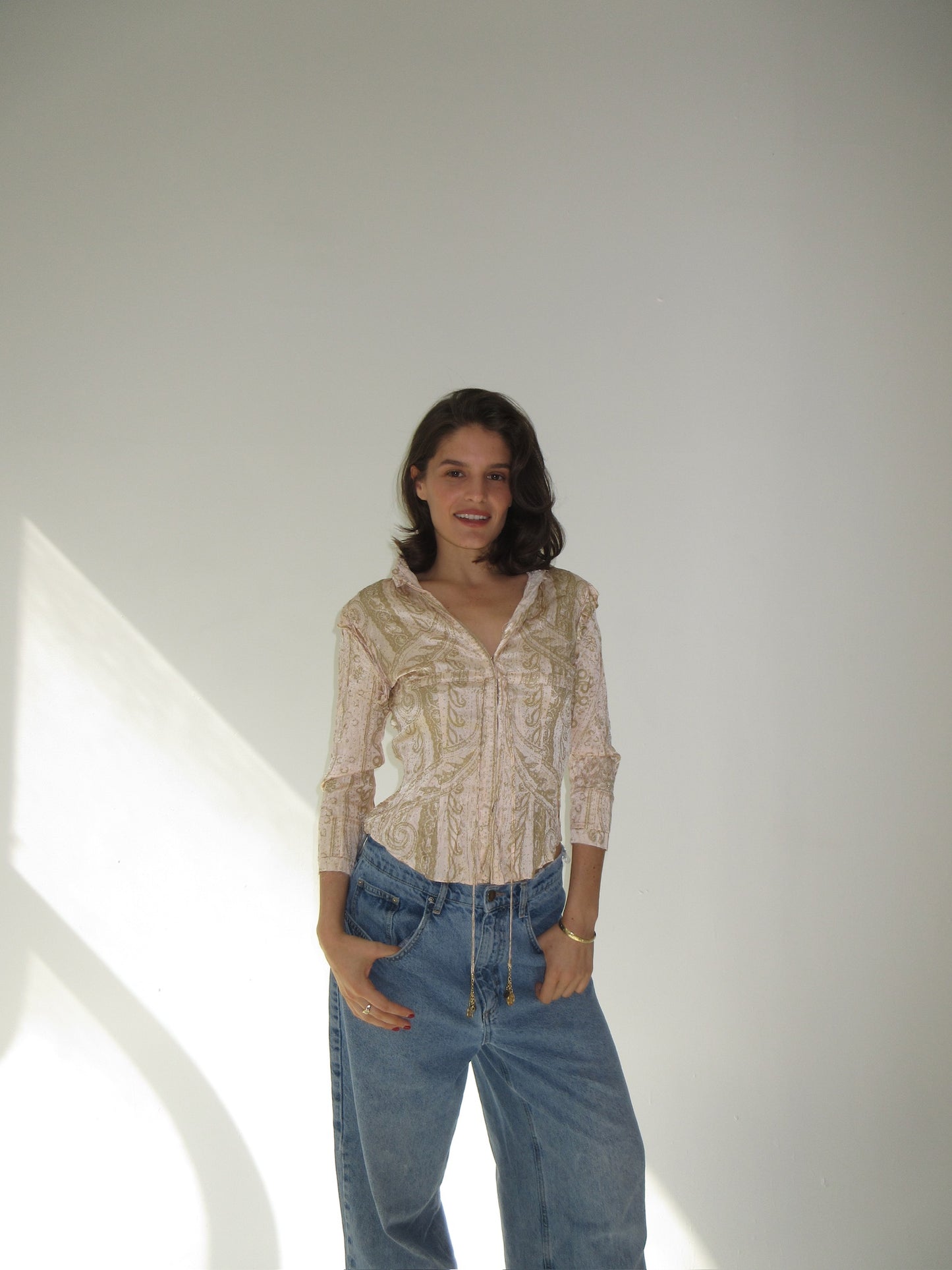 SS2004 Roberto Cavalli silk cinched top