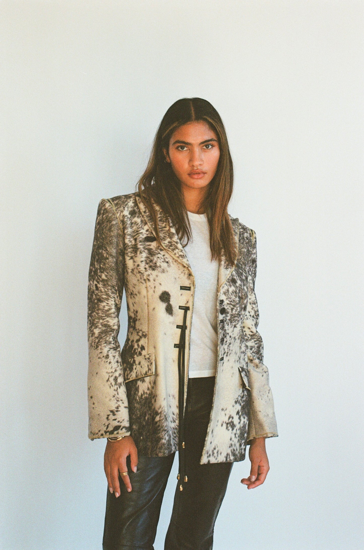 FW1999 Roberto Cavalli Leather Printed Pony Hair Jacket