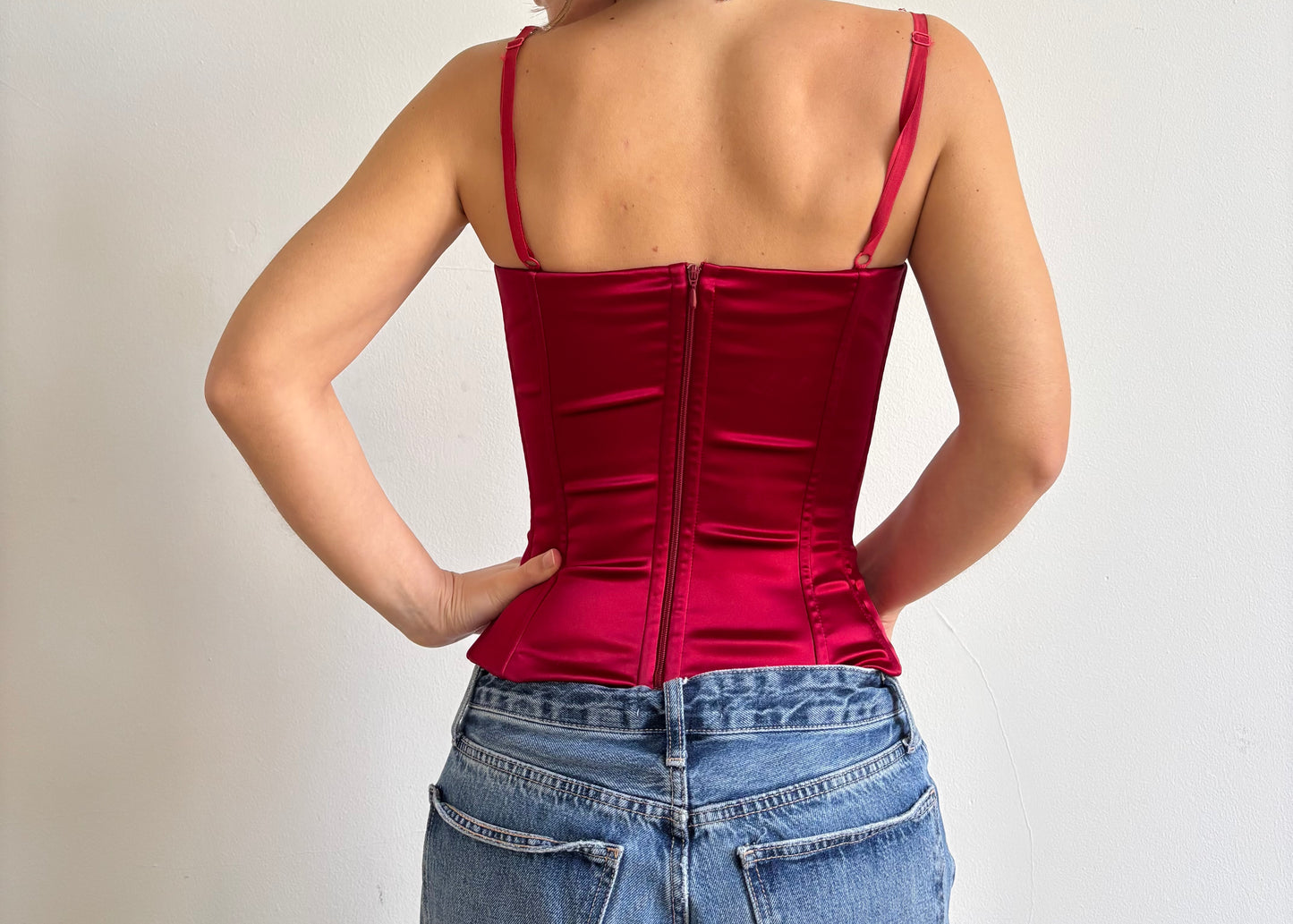 FW2001 Dolce & Gabbana silk corset with built in bra