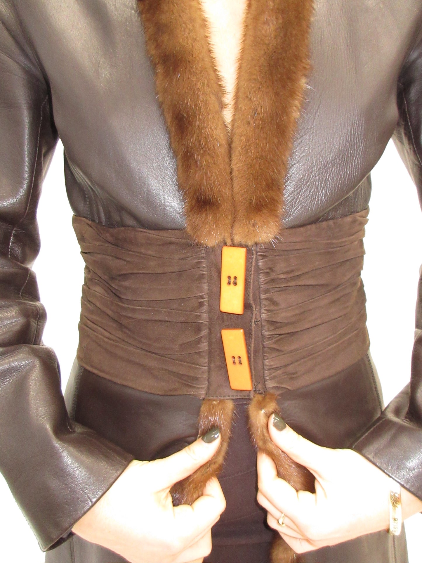 FW2003 Valentino fur and leather jacket