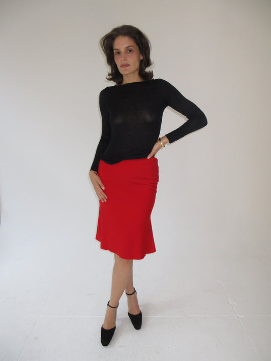 Vintage Alaïa red skirt