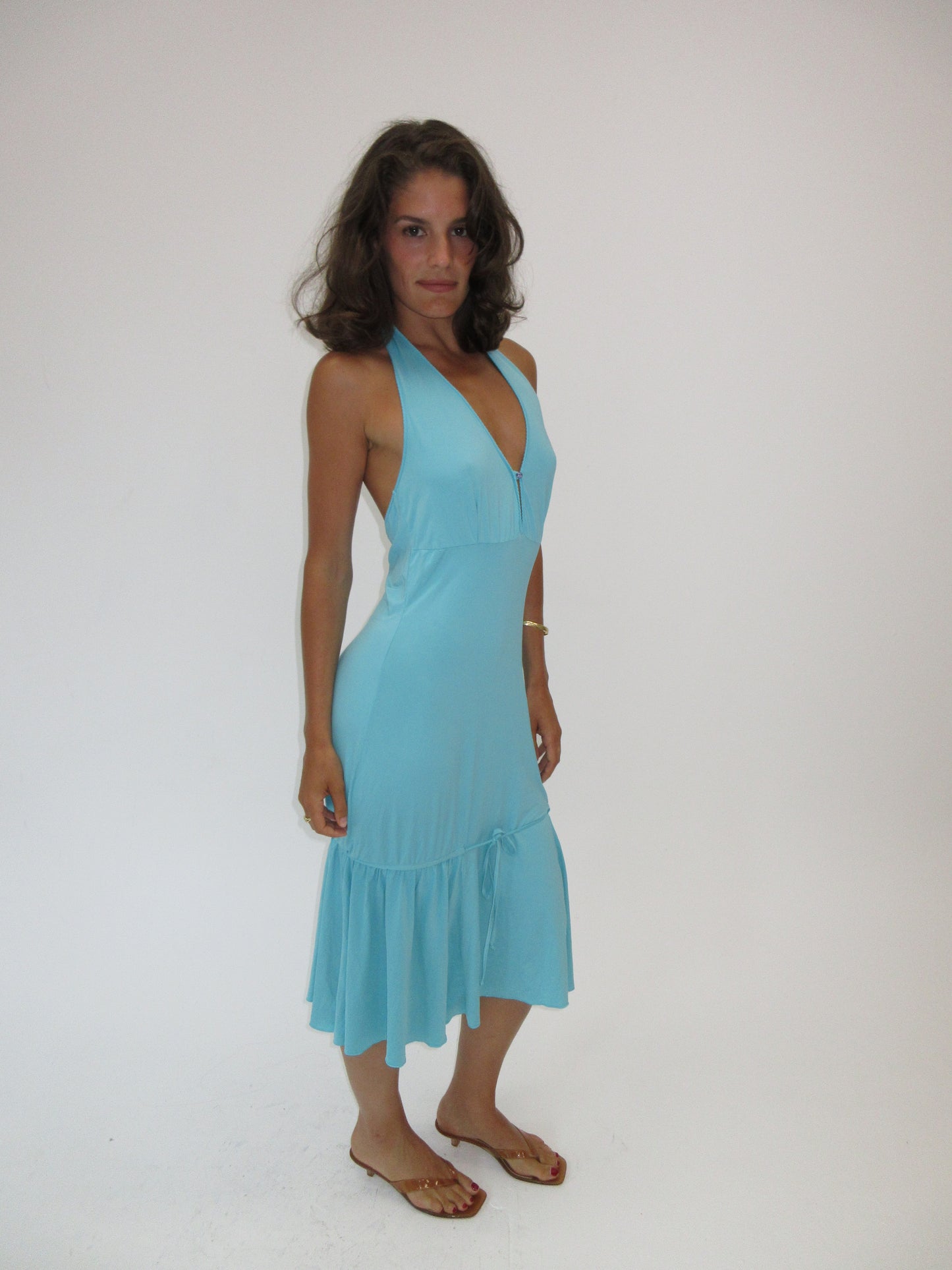 Turquoise Roberto Cavalli class maxi dress ￼