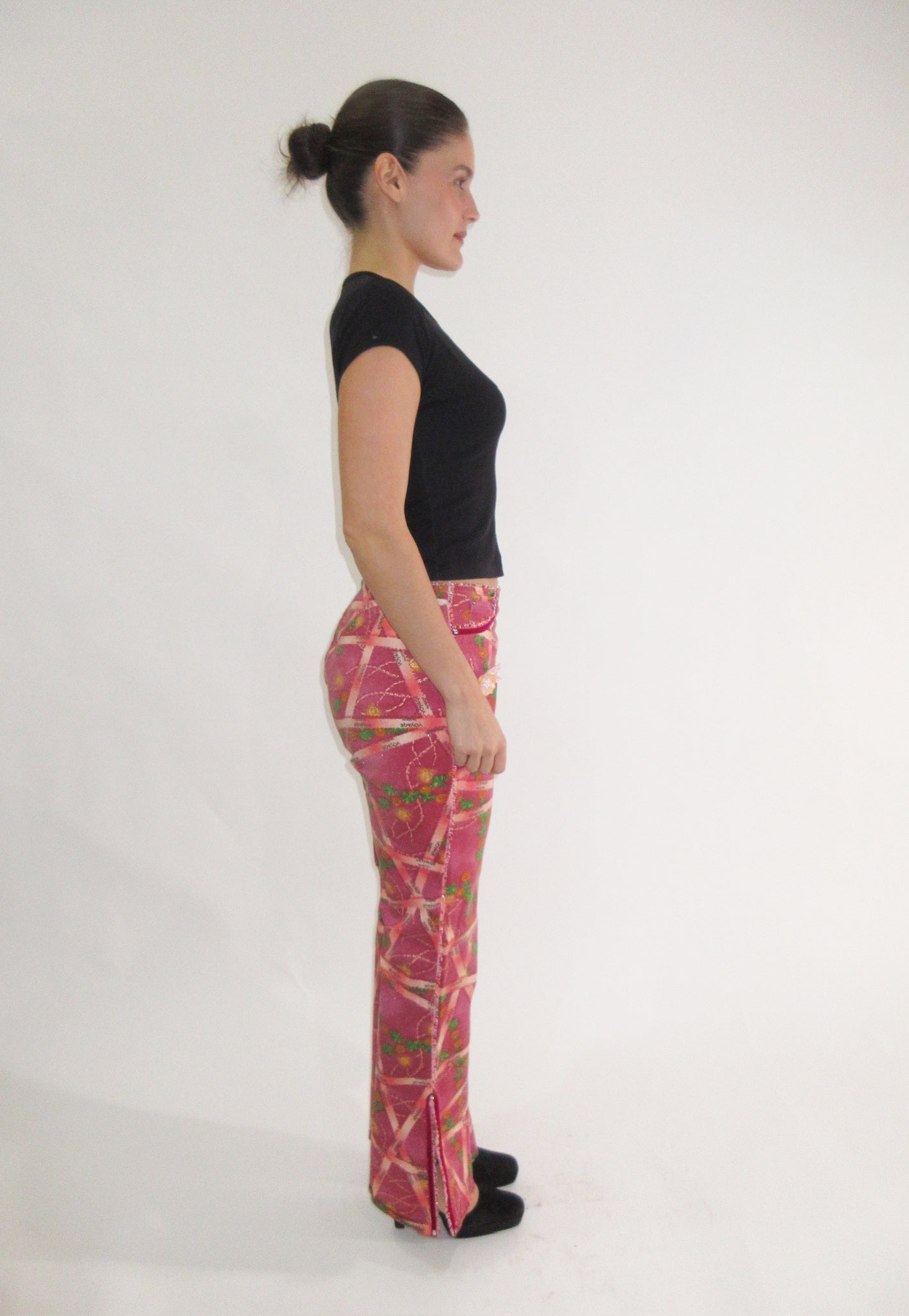 Voyage Passion Pink Pants with Beading and Embellishments