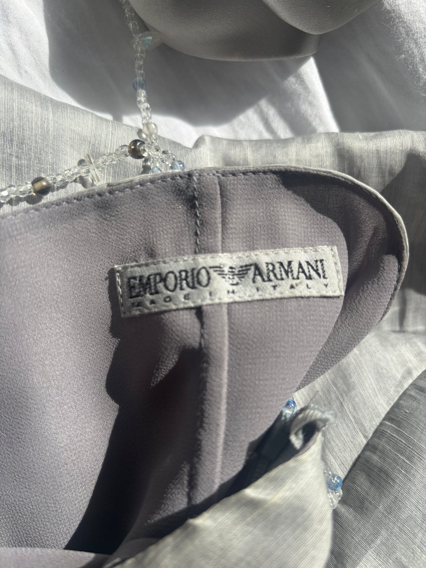 Stunning SS1999 runway beaded Emporio Armani one shoulder top