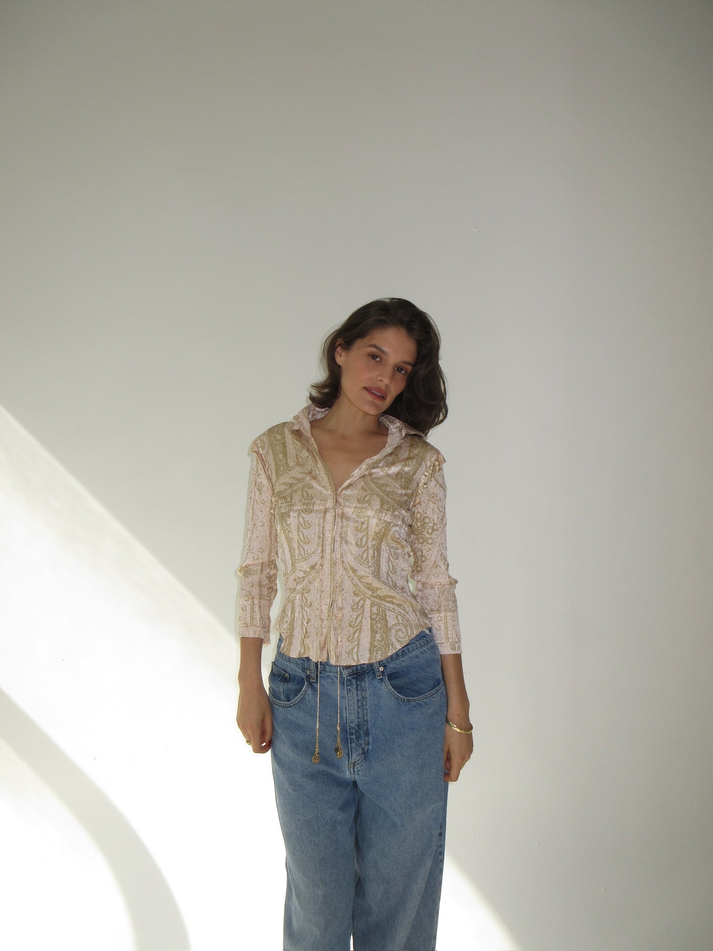SS2004 Roberto Cavalli silk cinched top