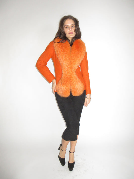 FW1998 Christian Dior by John Galliano orange fox fur jacket
