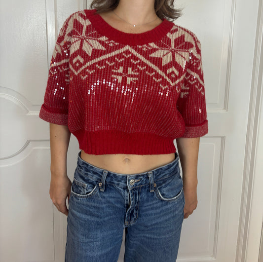 D&G FW 2002 Sequined Cropped Sweater