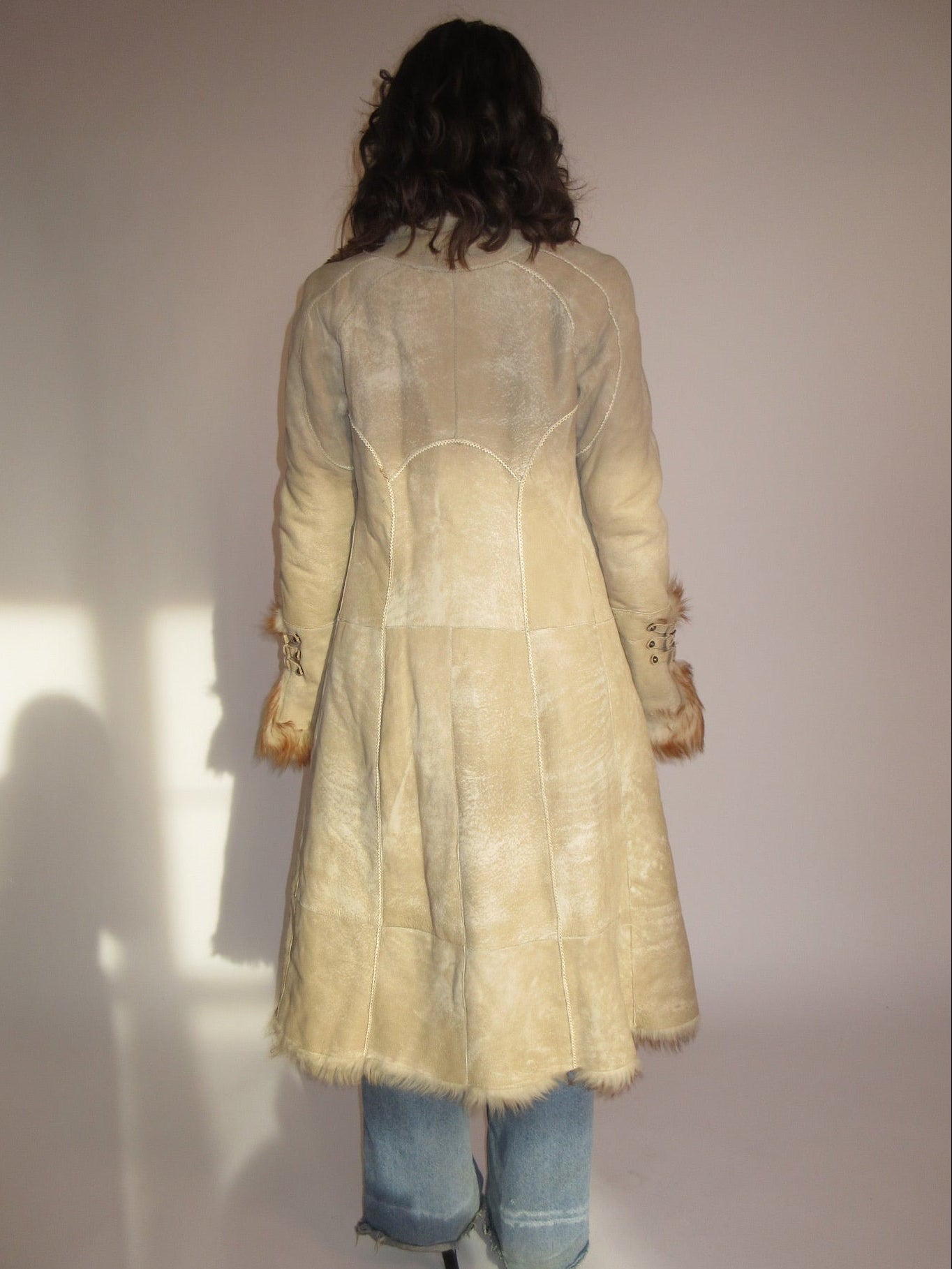 Roberto Cavalli fur coat with buckles