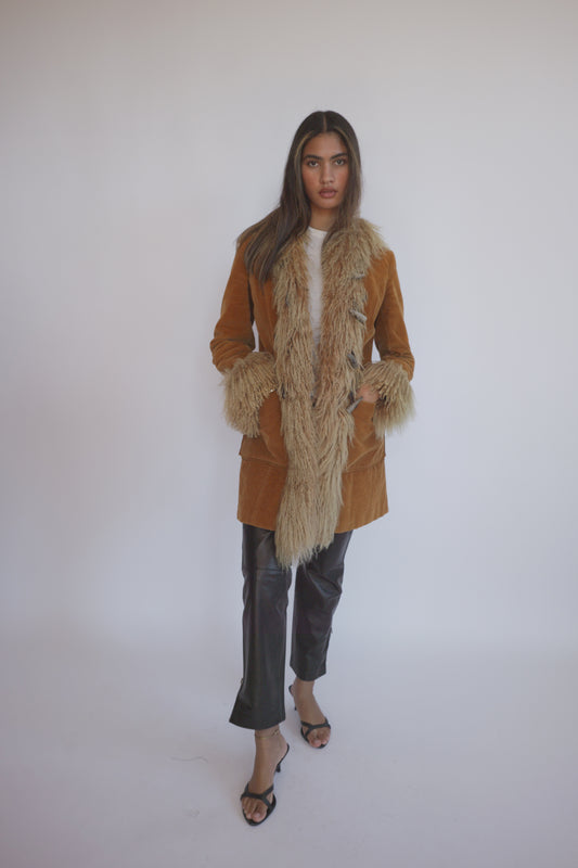 Early 2000s D&G Afghan coat seen on Britney Spears