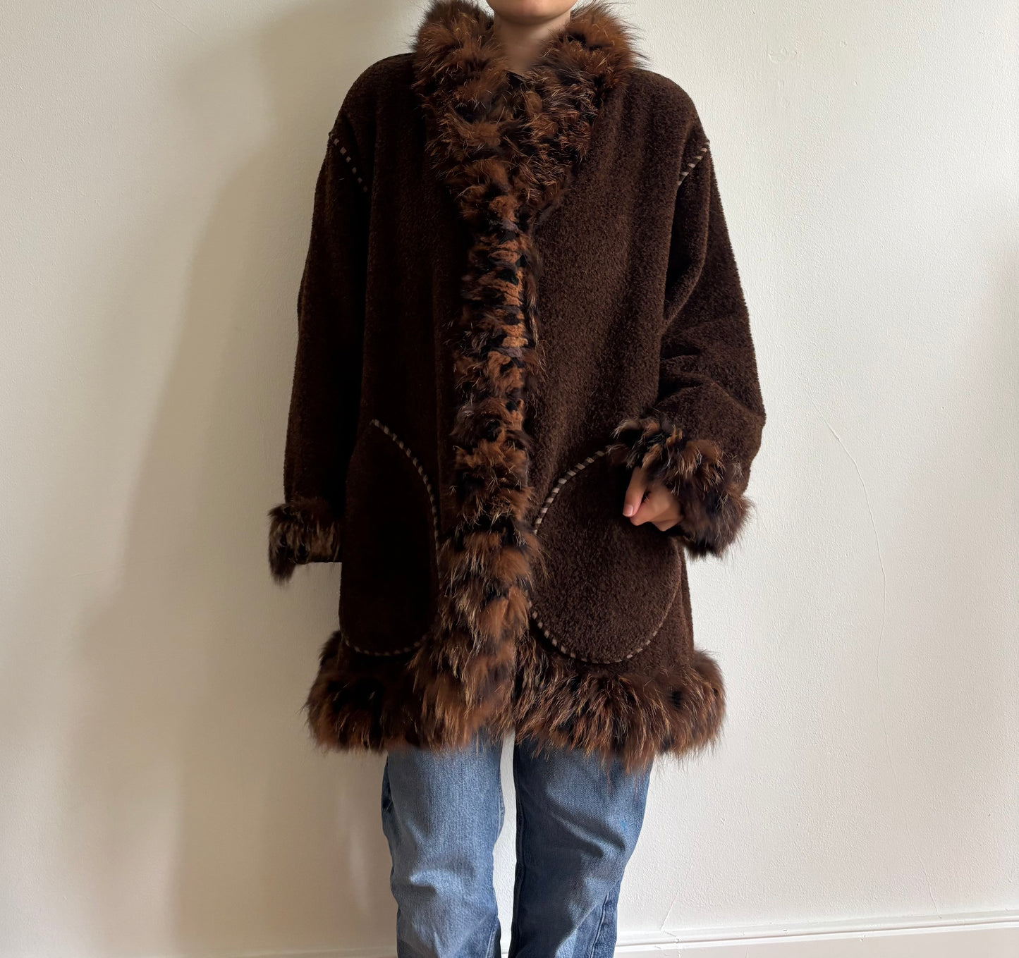 Vintage Yves Saint Laurent fox fur coat