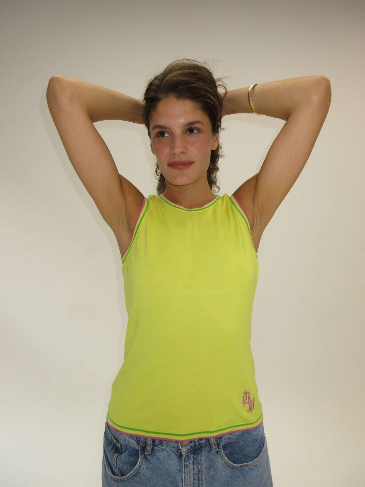 Gianni Versace Yellow Knit Tank top