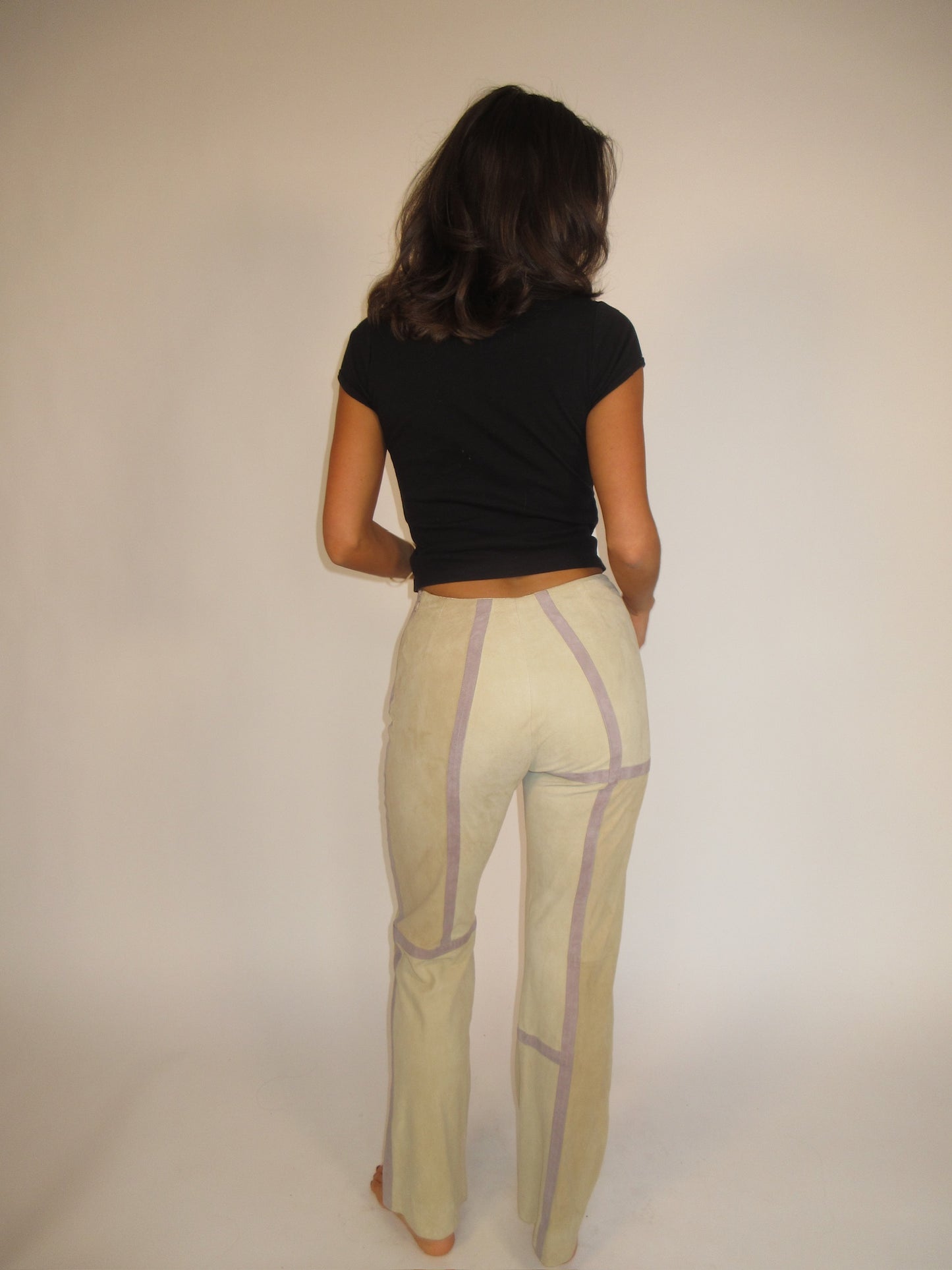 Valentino FW2000 Suède pants worn by Adriana Lima