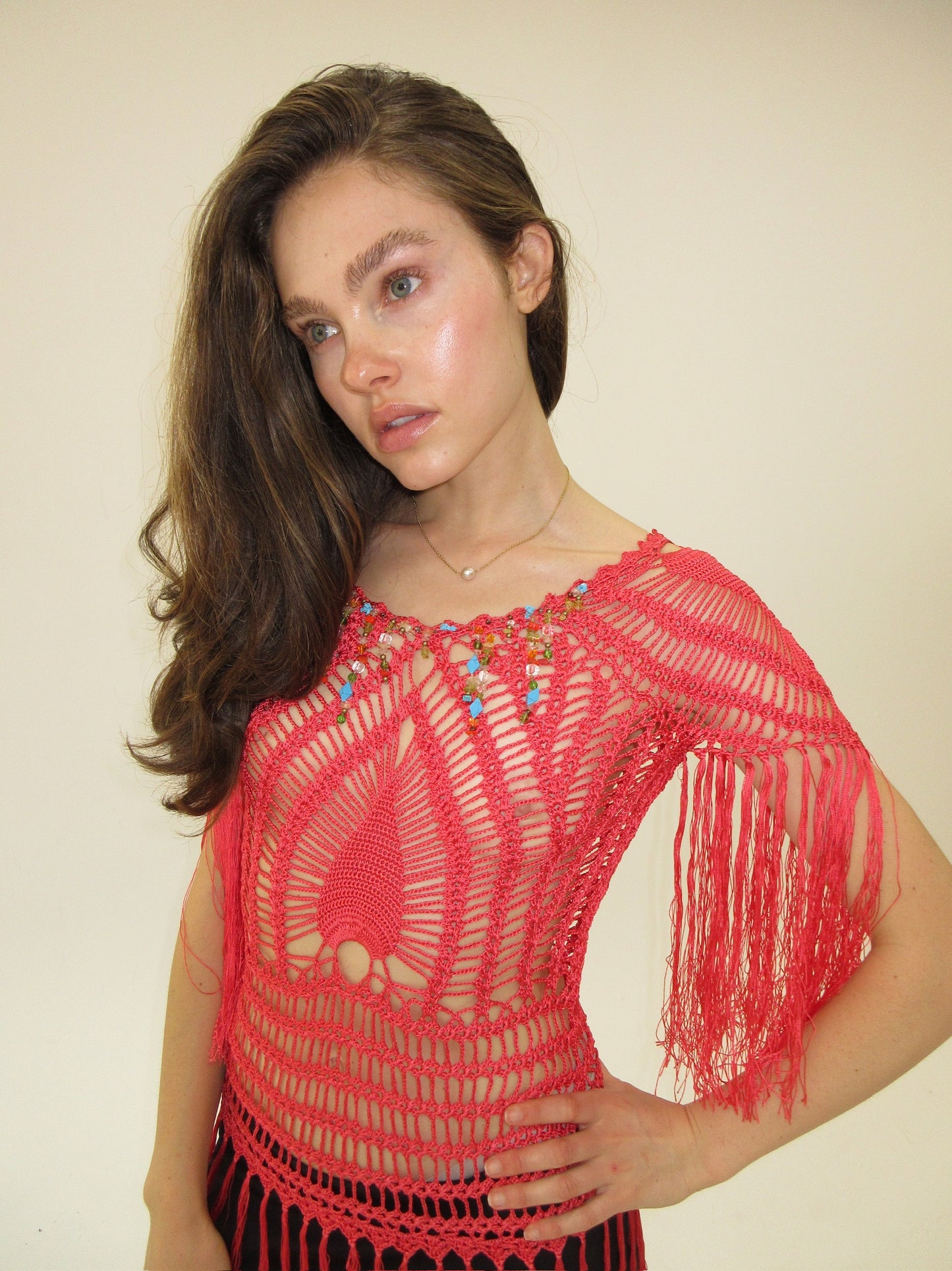 Roberto Cavalli class crochet coverup