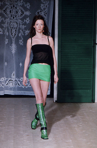 FW1999 Dolce & Gabbana neon green mini skirt