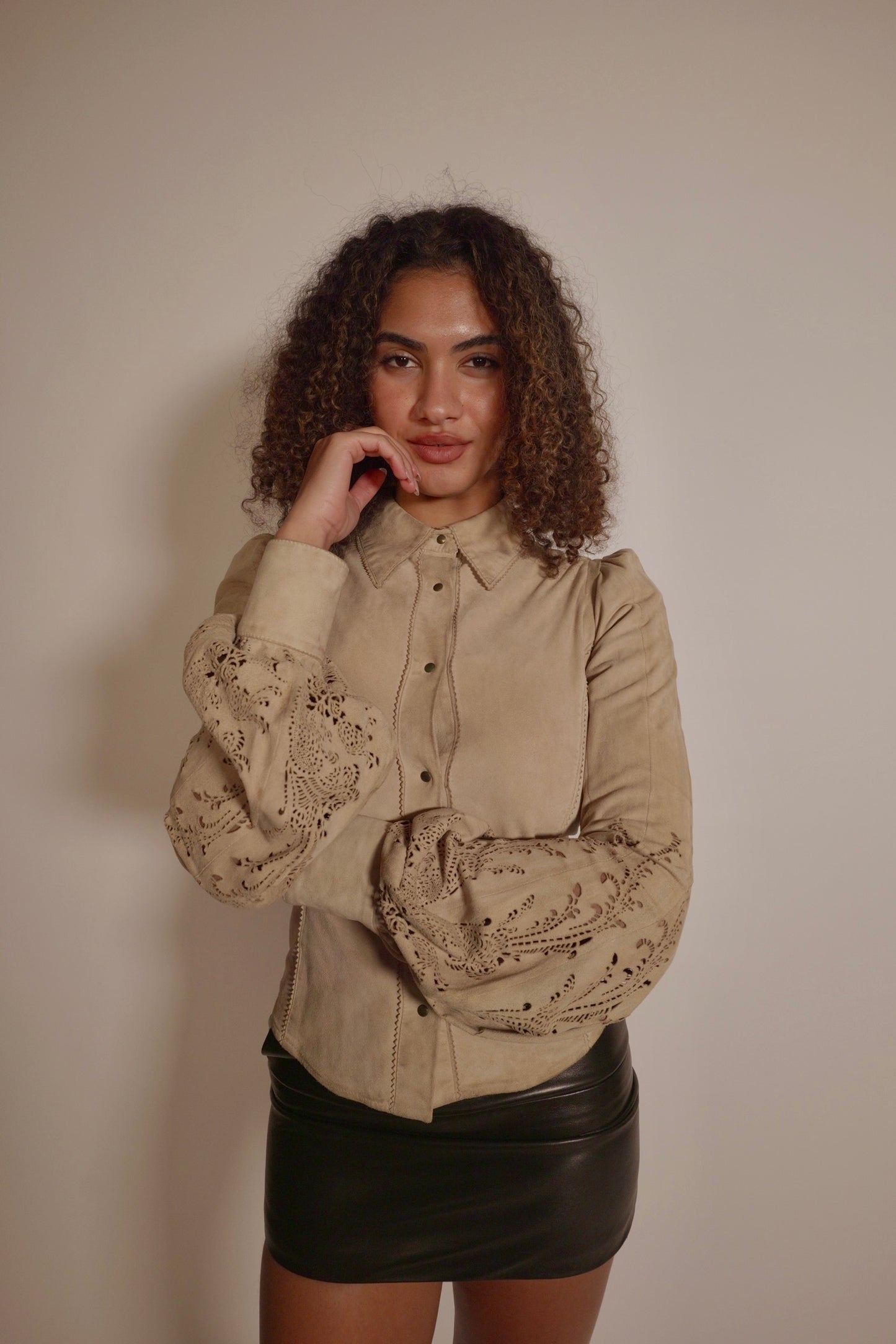 FW1999 Roberto Cavalli suede top