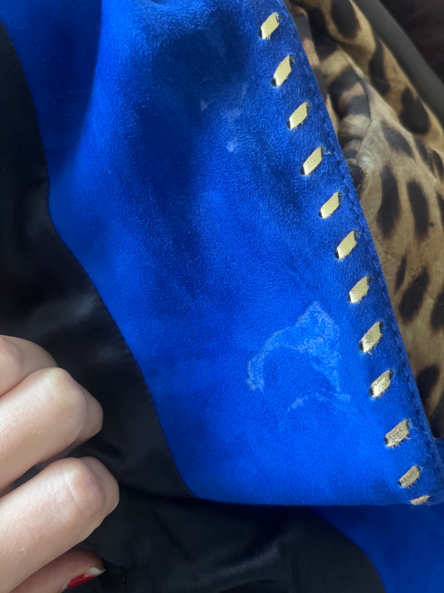 Roberto Cavalli 2007 blue suede jacket