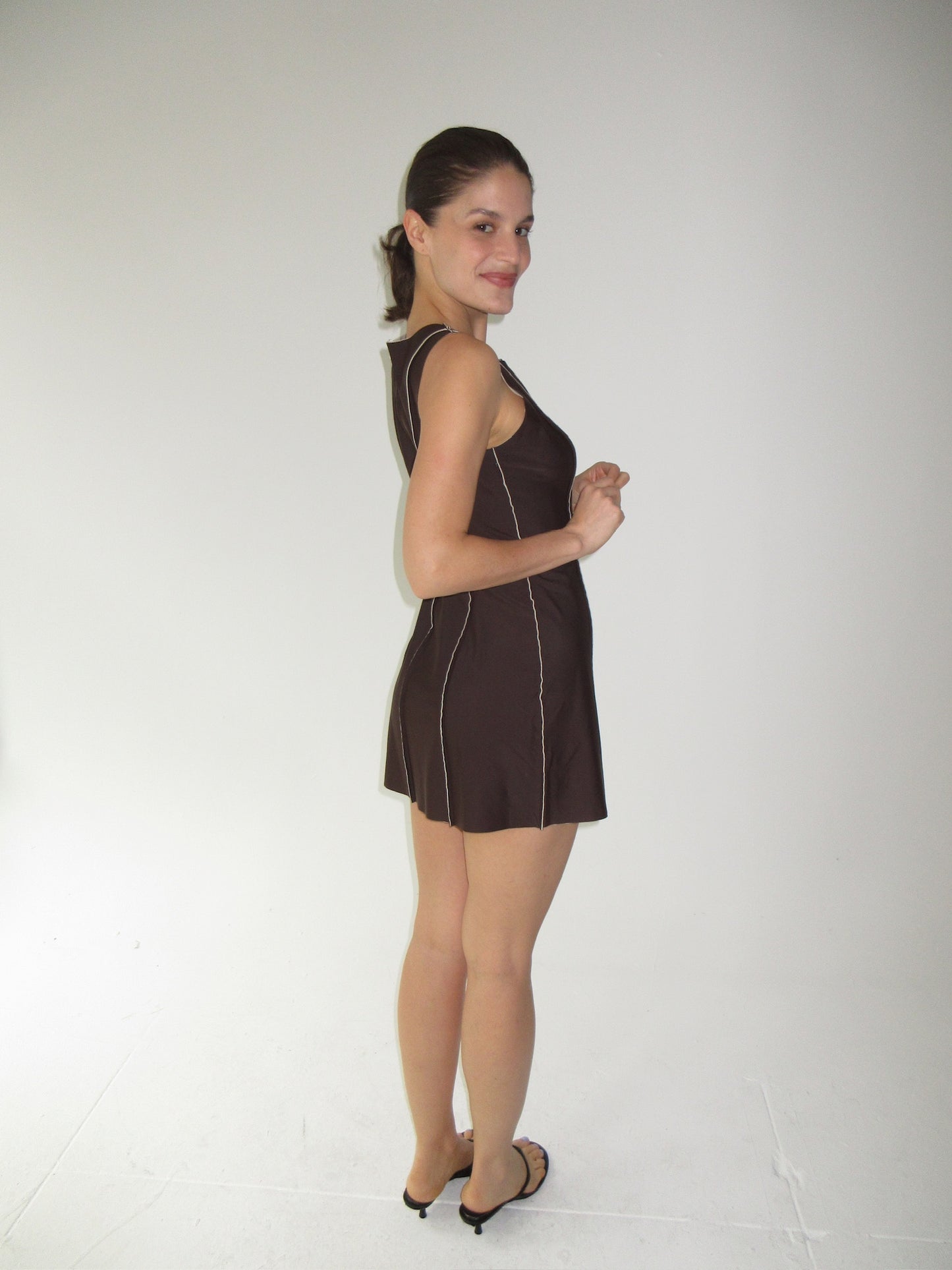 Vintage Brown Chanel Mini Dress with matching Jacket