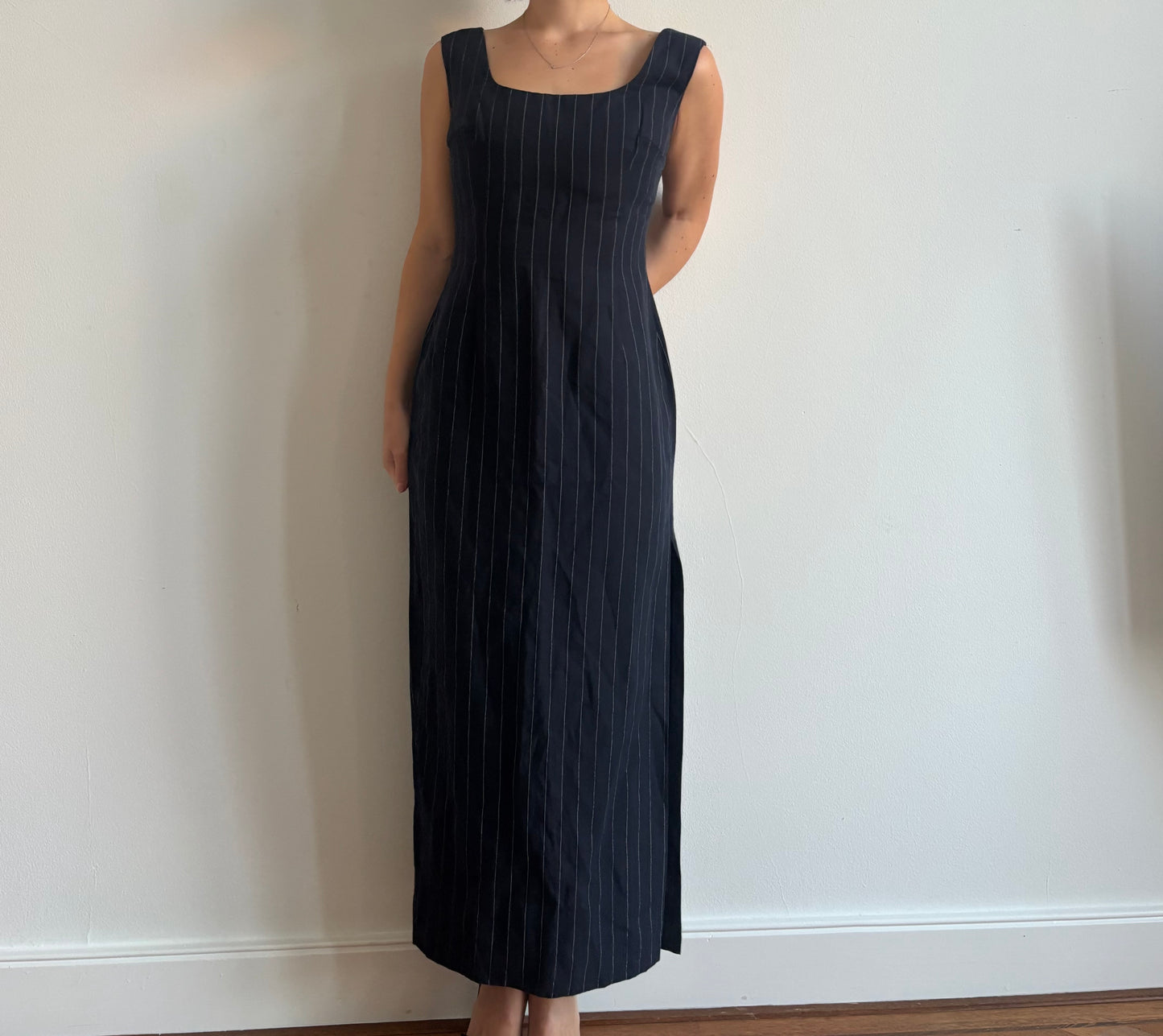 90s Dolce & Gabbana pinstripe dress with side slit