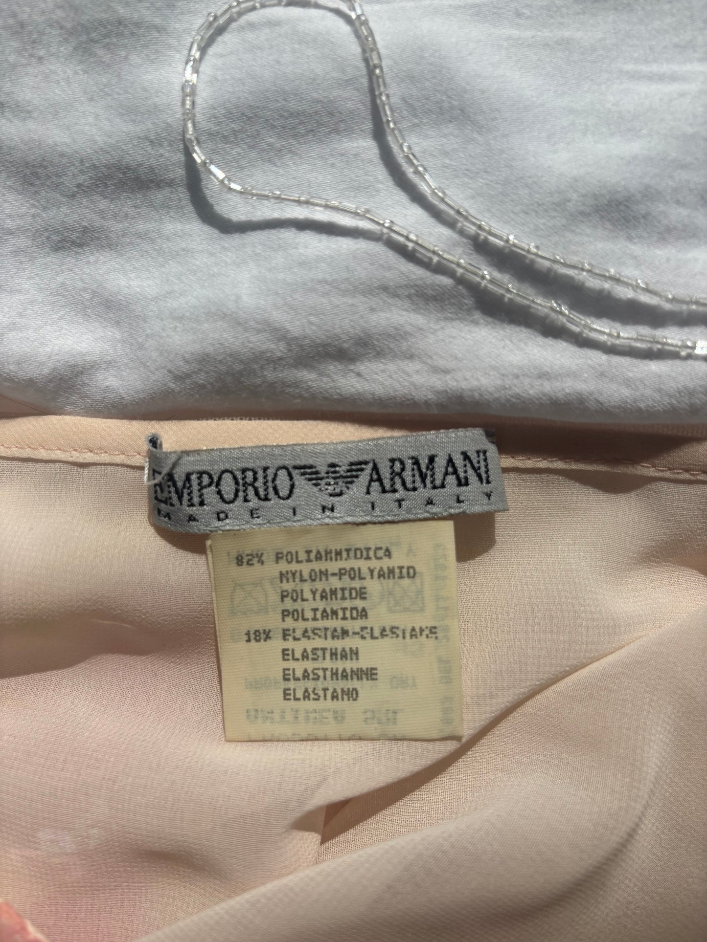 Stunning vintage Emporio Armani beaded straps and sequined top