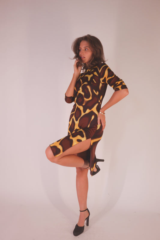 FW2000 Gianni Versace Couture Printed Dress