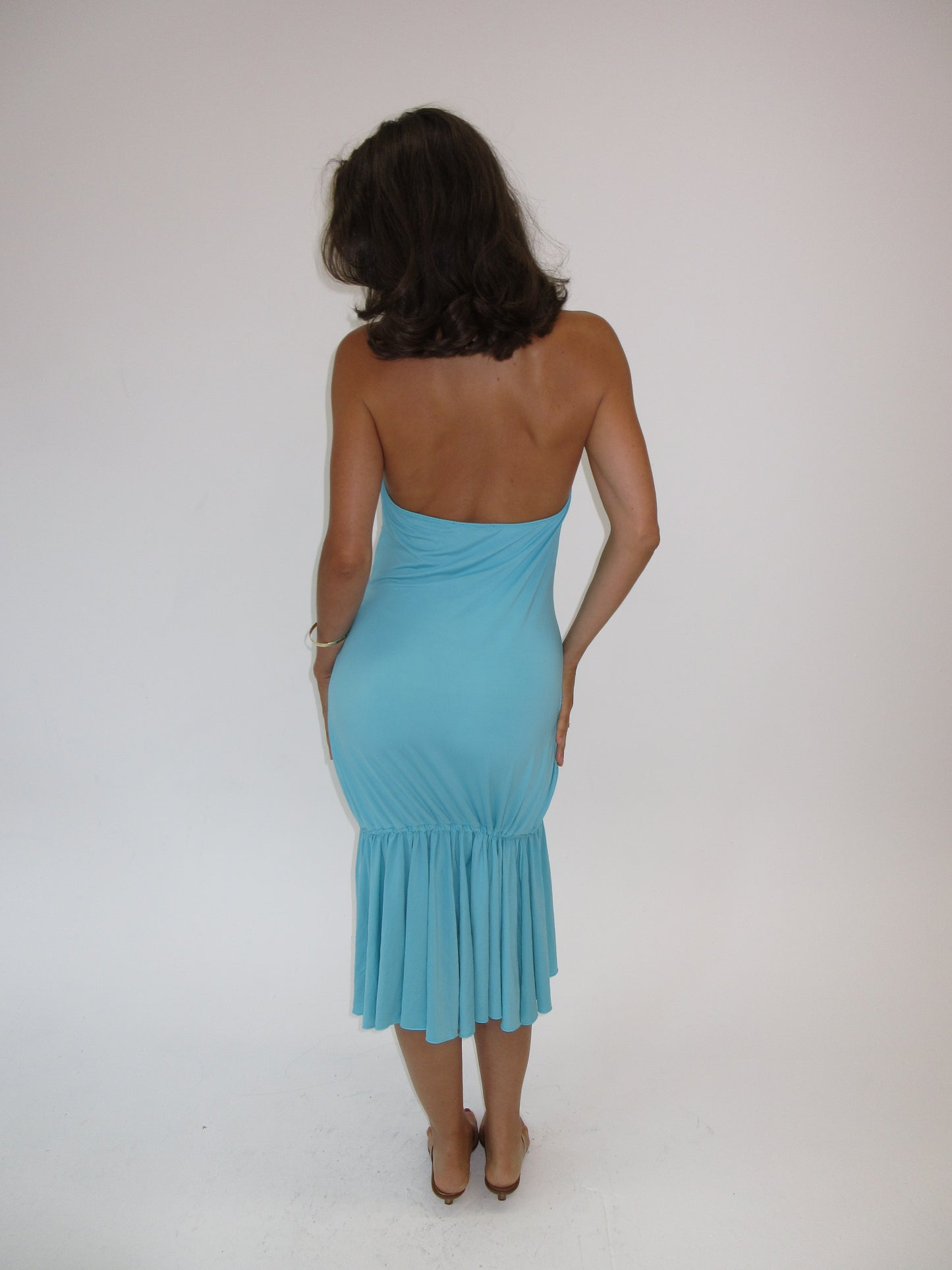 Turquoise Roberto Cavalli class maxi dress ￼