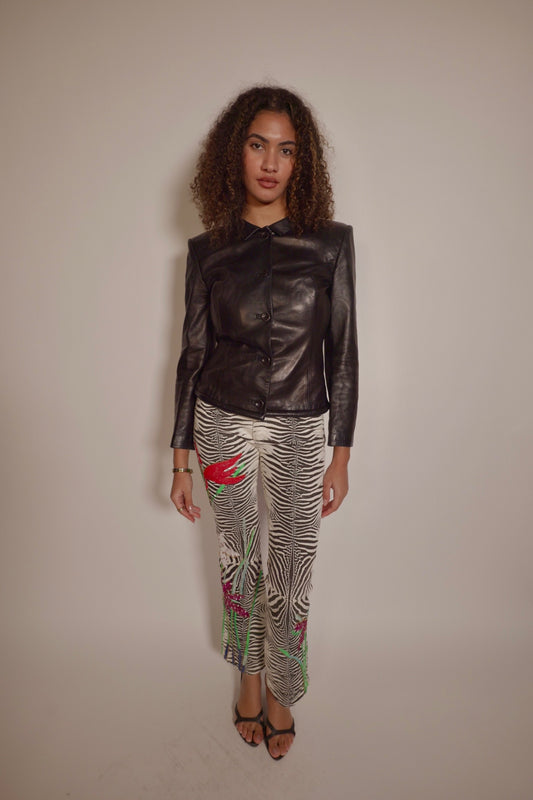 SS2000 Roberto Cavalli art collection runway beaded pants