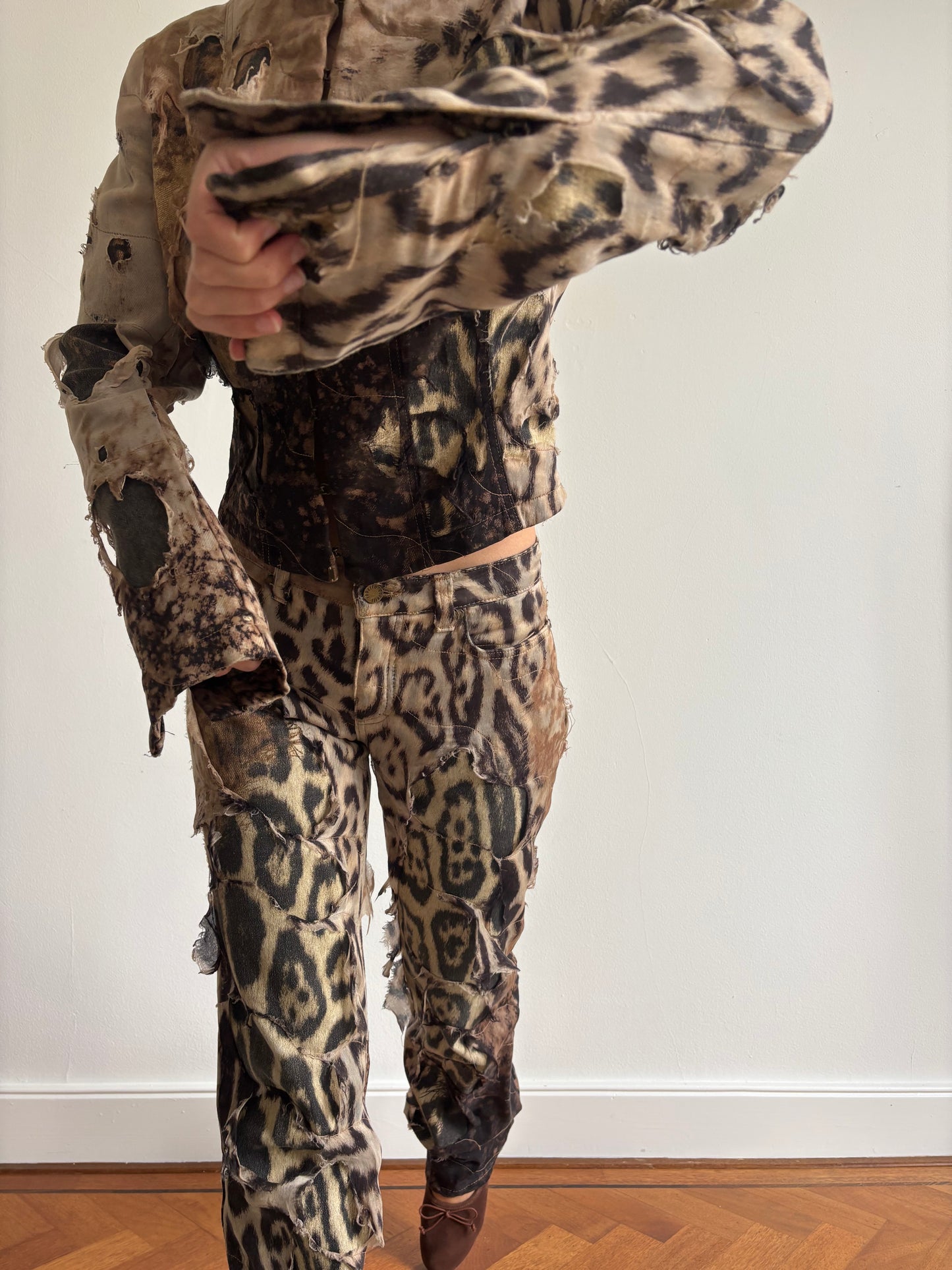 FW2001 Roberto Cavalli Distressed Silk Set