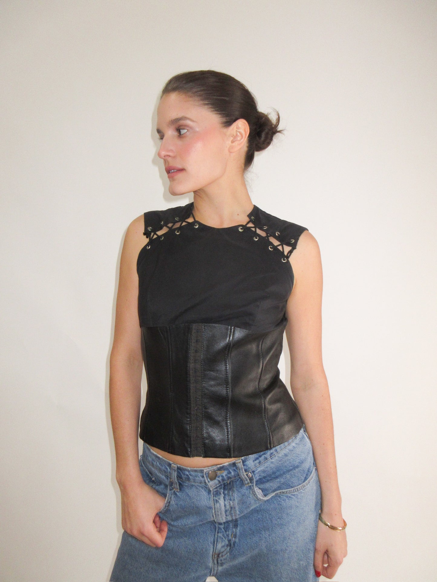 Amaya Arzuaga FW 2002 Leather Corset Top