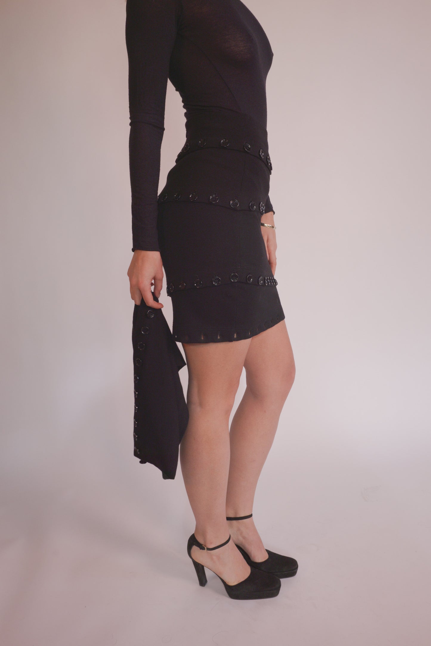 FW2003 Dolce & Gabbana transformable button away skirt