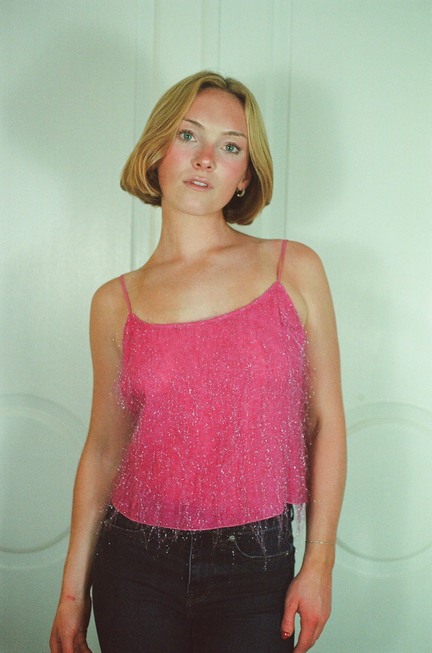 Stunning Emporio Armani SS2000 pink runway top