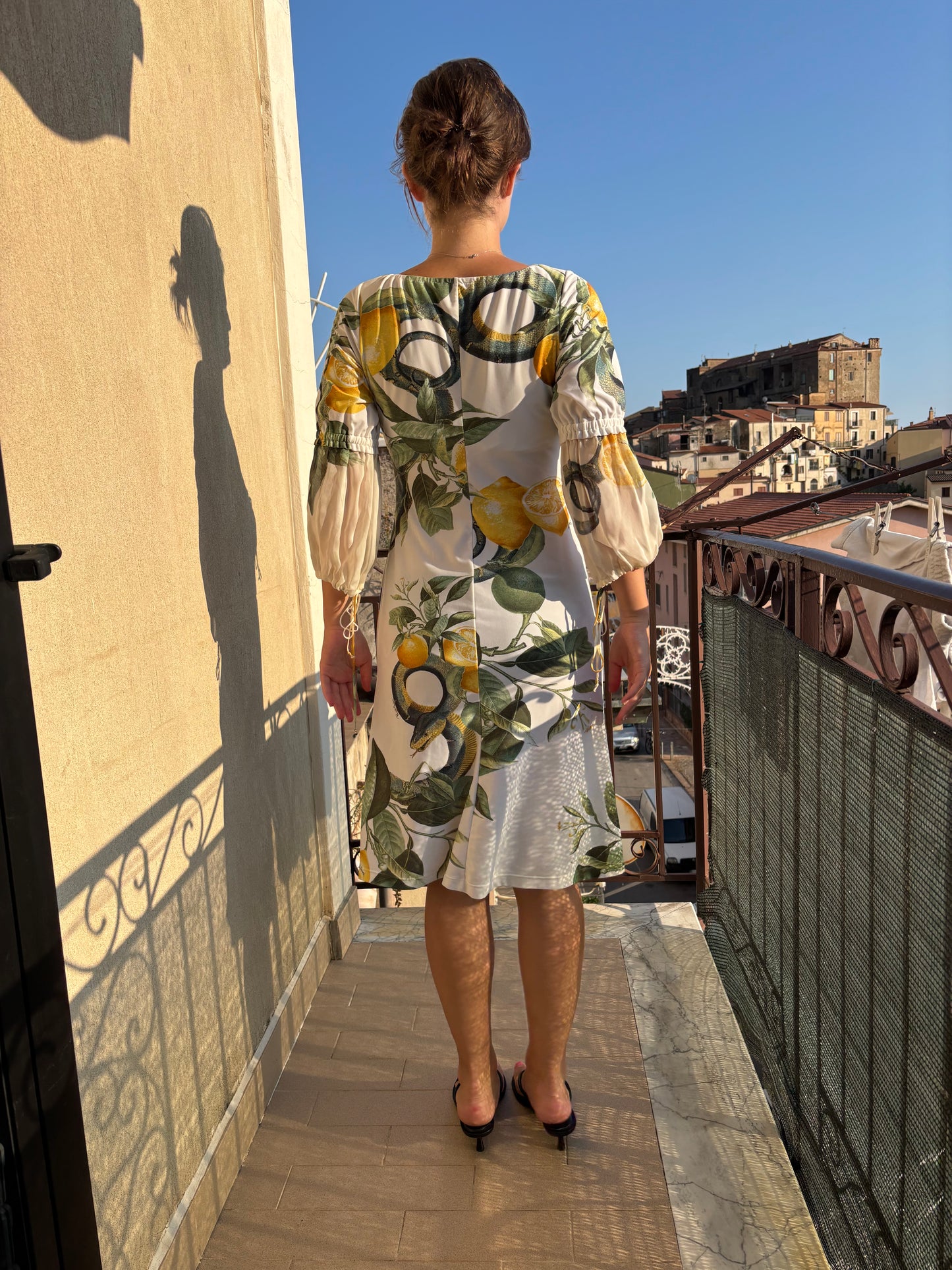 Roberto Cavalli 2005 Lemon Snake dress