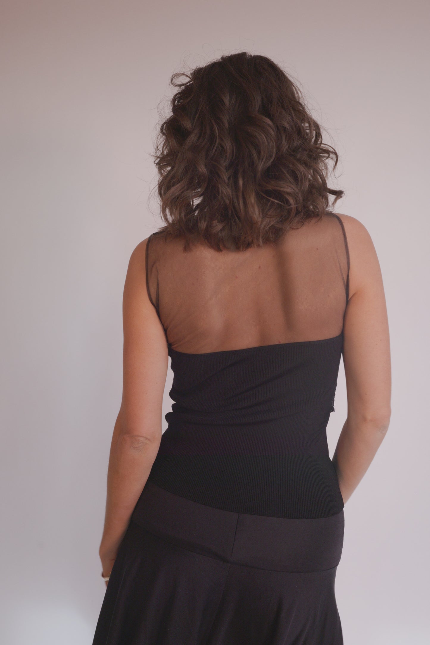 FW2001 Valentino beaded mesh top