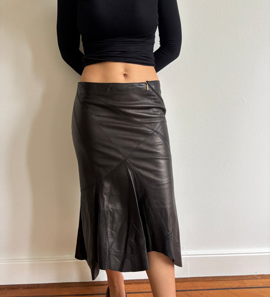 Vintage Roberto Cavalli leather western skirt