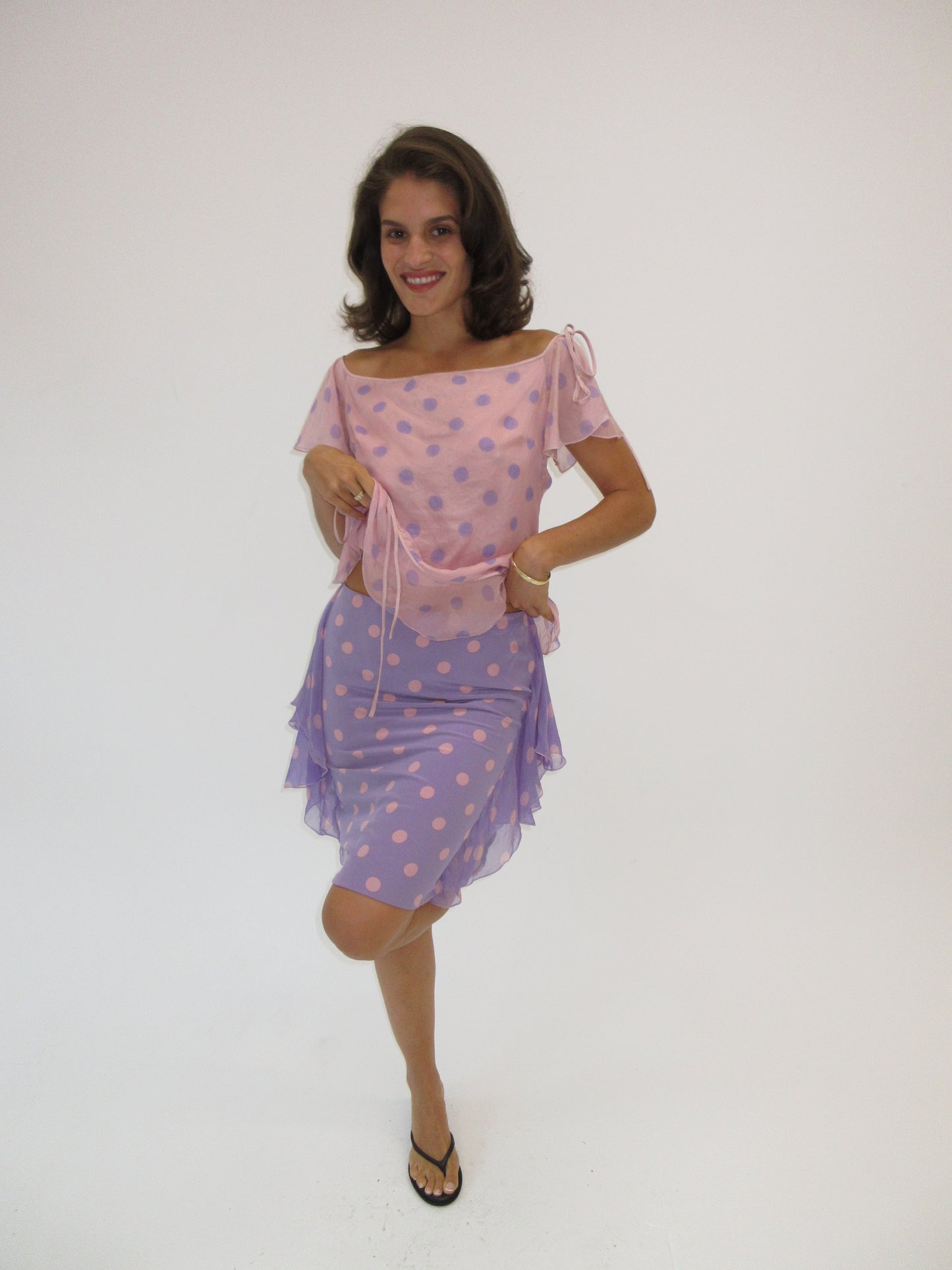 Vintage Valentino silk Polka dot skirt